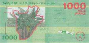 Burundi p51a 1000 Francs 2015
